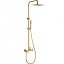 Conjunto grifo de ducha monomando TOSCANA oro cepillado de IMEX